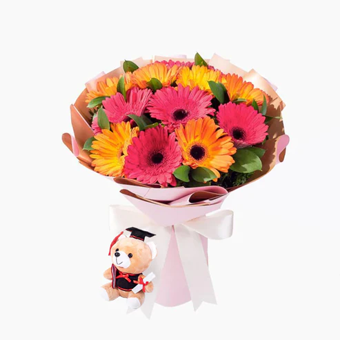 GERBERA BUKET + MİNİ AYICIK